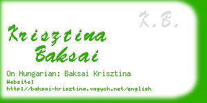 krisztina baksai business card